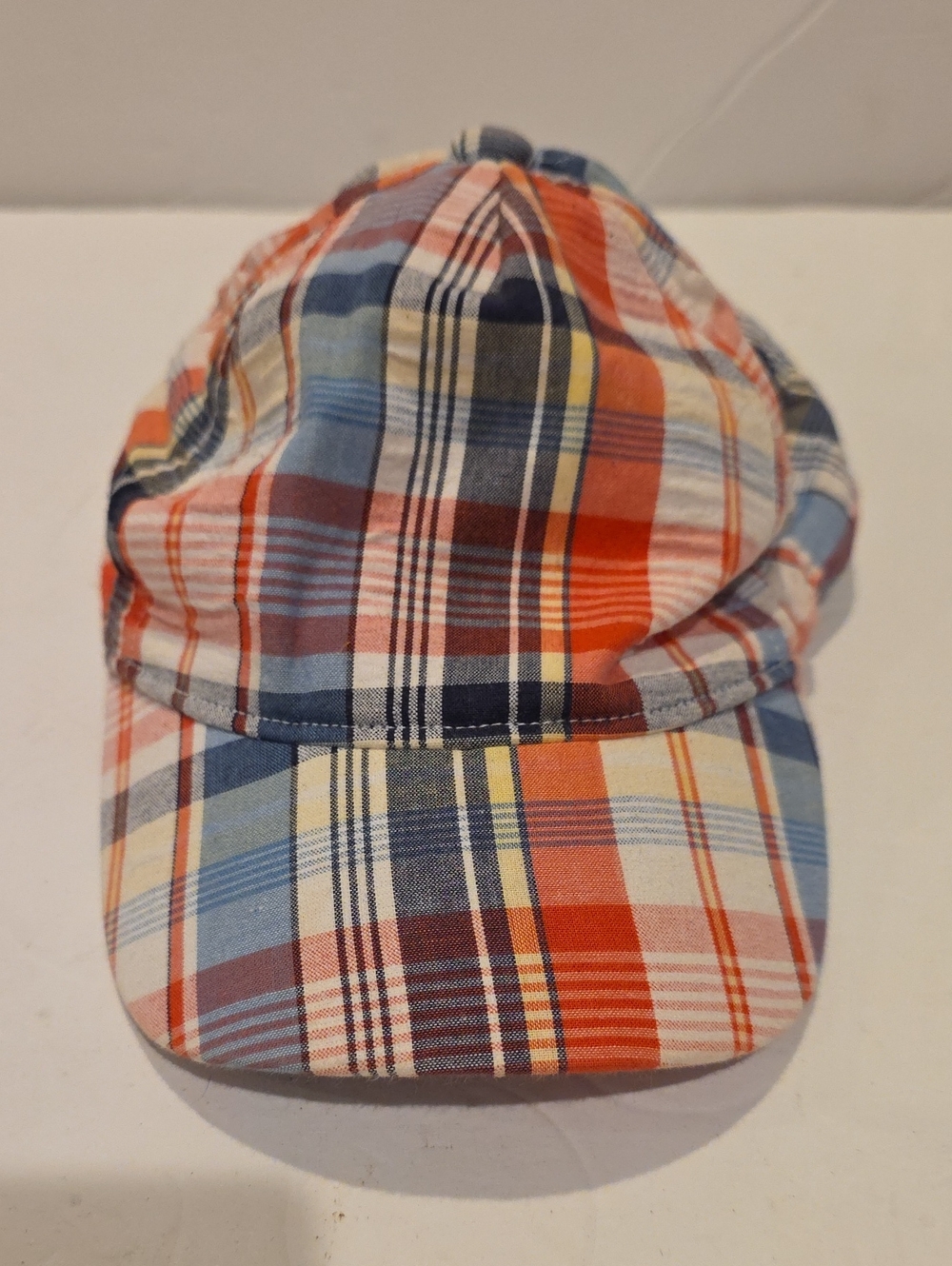 Janie And Jack Plaid Cotton Baseball Cap in Red, Blue & Yellow 1 Year 2 Year Hat